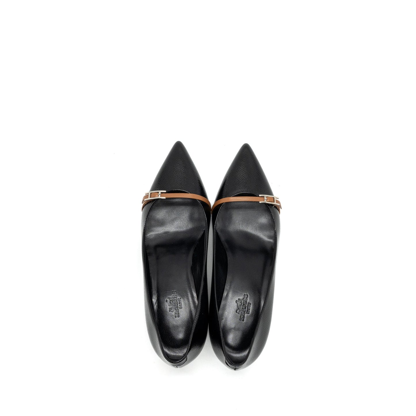 Hermes Size 36 Lauren Pumps Leather Black SHW