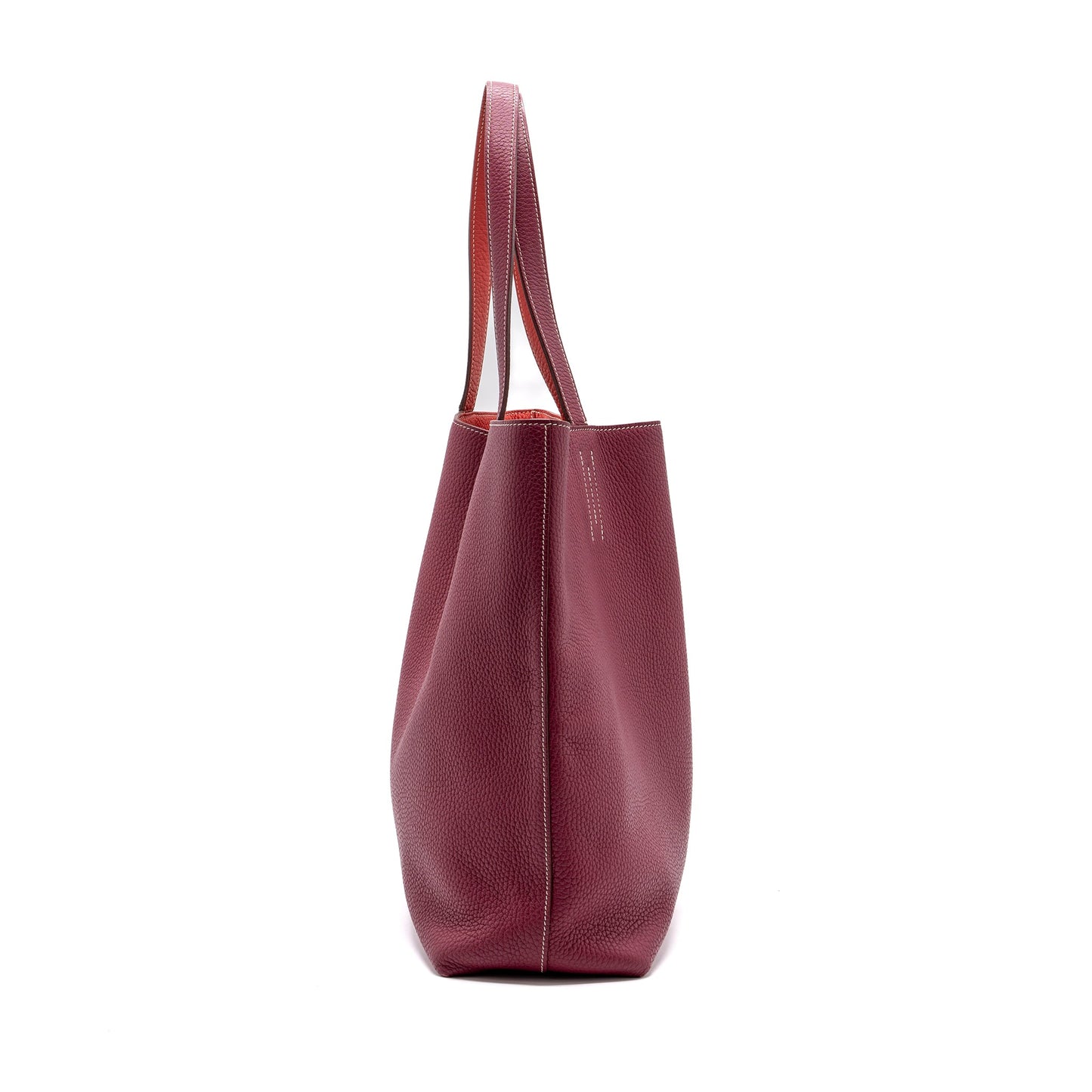 Hermes Double Sens Bag Clemence Dark Red/ Multicolour Stamp square N