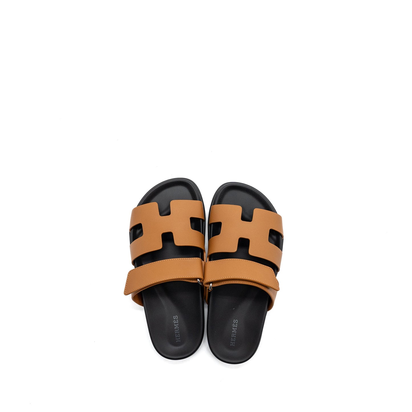 Hermes size 37.5 chypre sandals gold / black