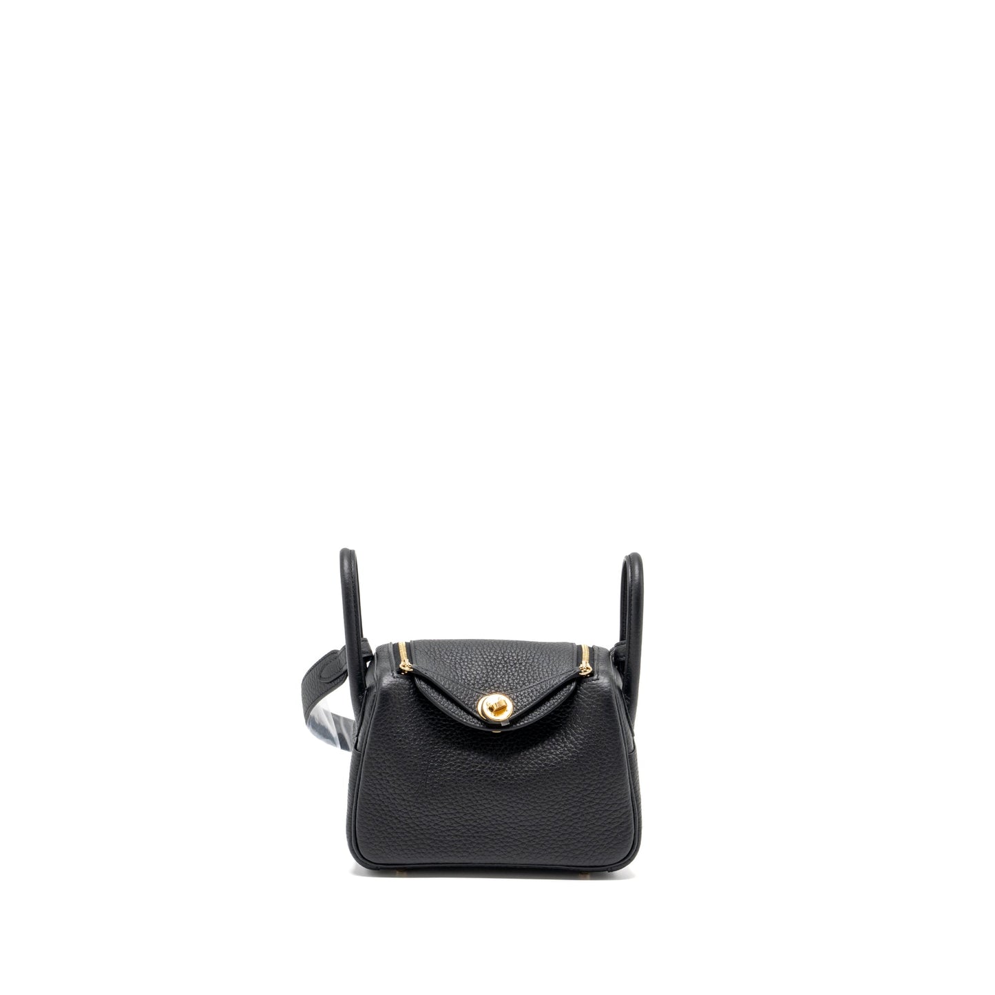 Hermes mini Lindy clemence black GHW Stamp B