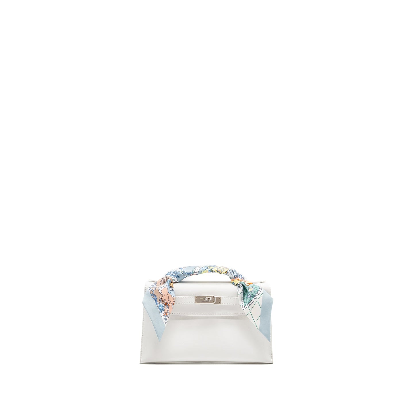 Hermes Kelly Pochette swift New White SHW stamp B