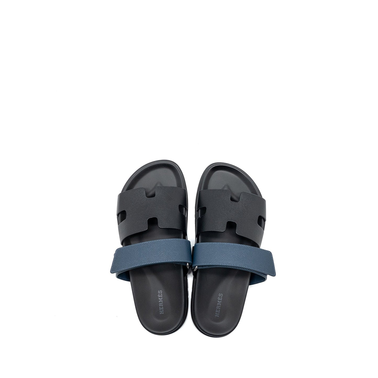 Hermes Size 39 Chypre Sandals Black/Blue