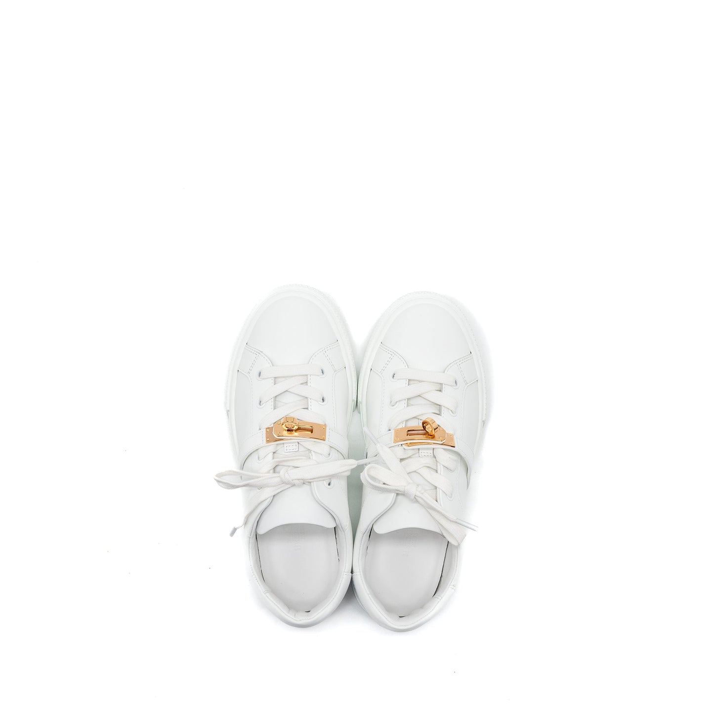 Hermes size 37 day sneakers calfskin white RGHW