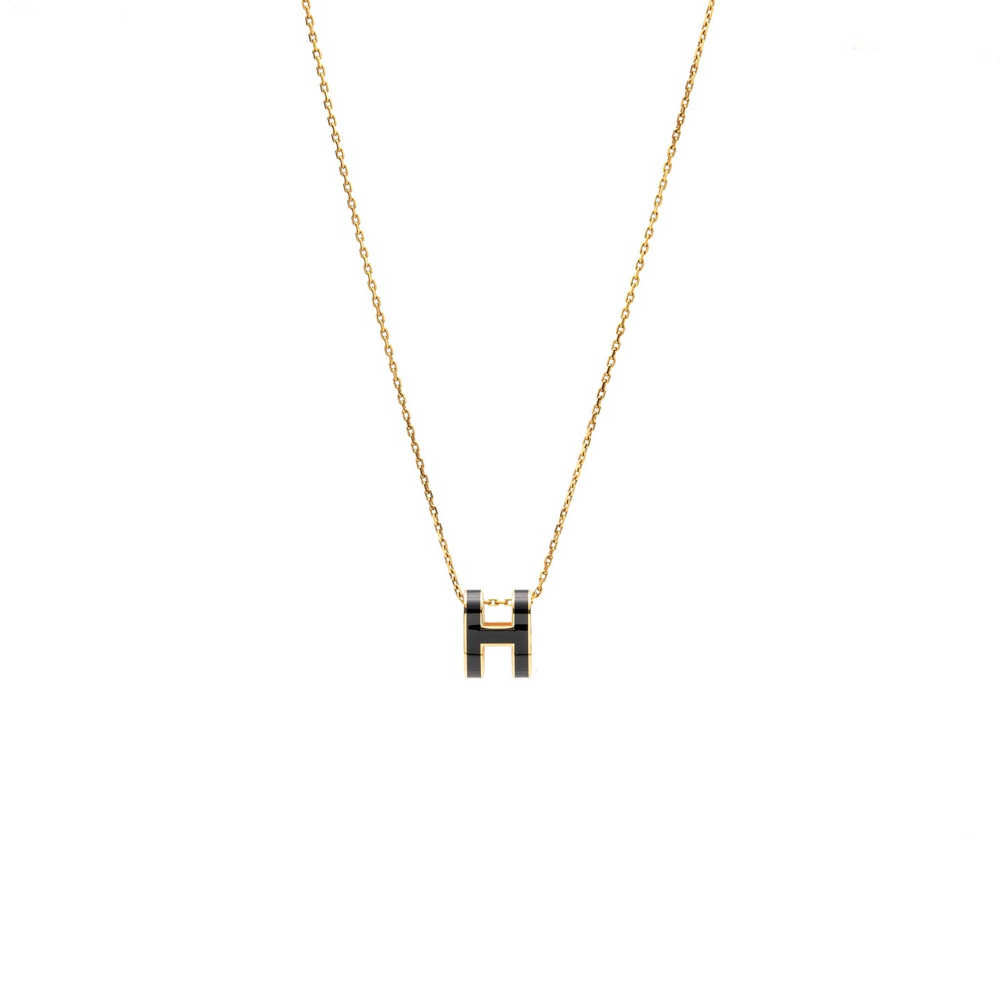 Hermes Pop H Pendant Black GHW