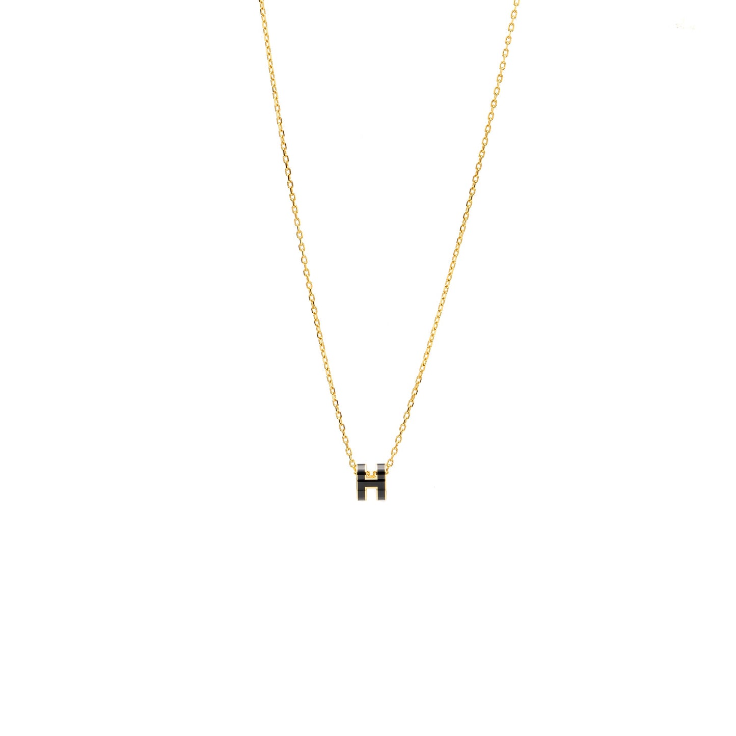 Hermes Mini Pop H Pendant Black GHW