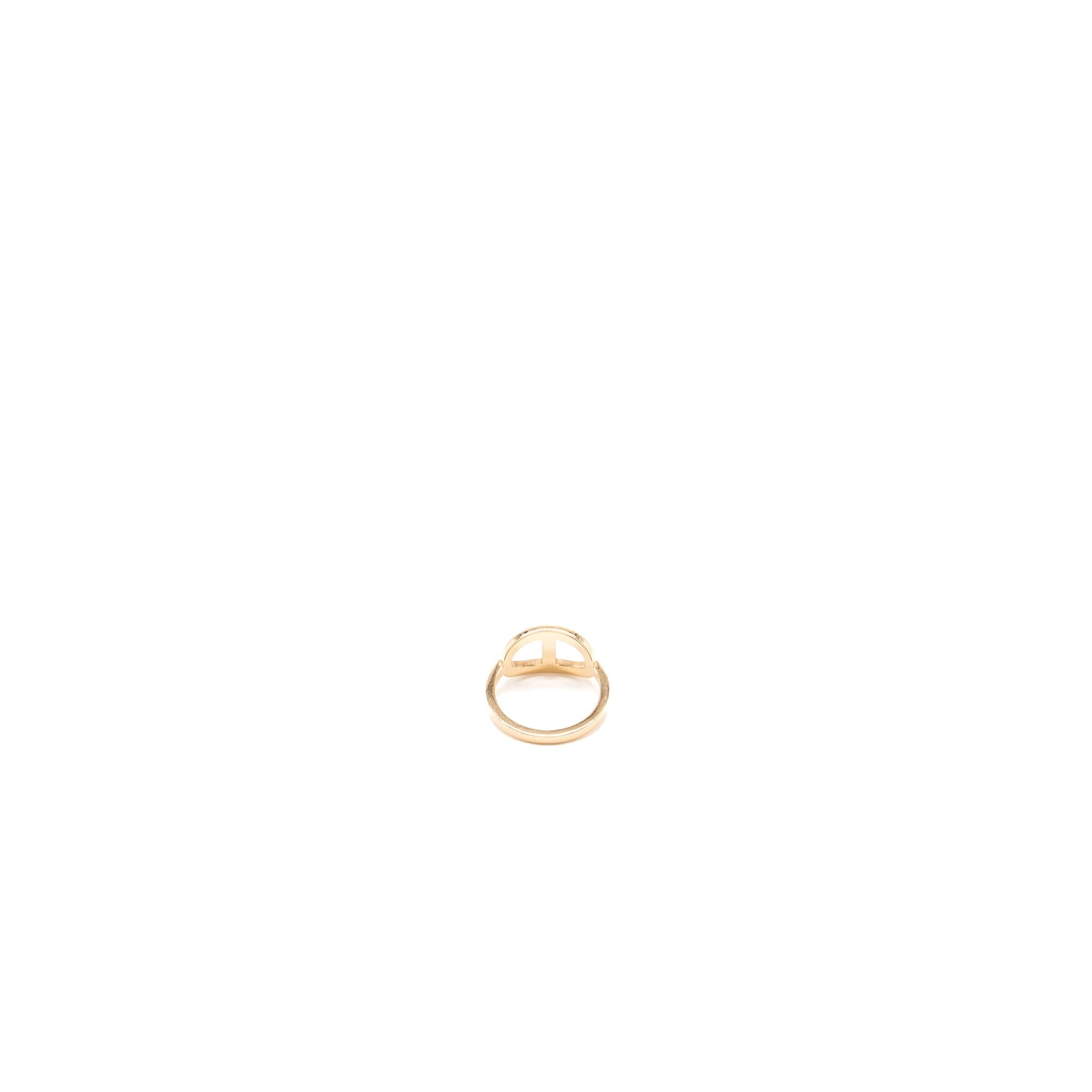 Hermes Size 50 Chaine d'ancre Contour Ring, Medium Model Rose Gold,Diamonds