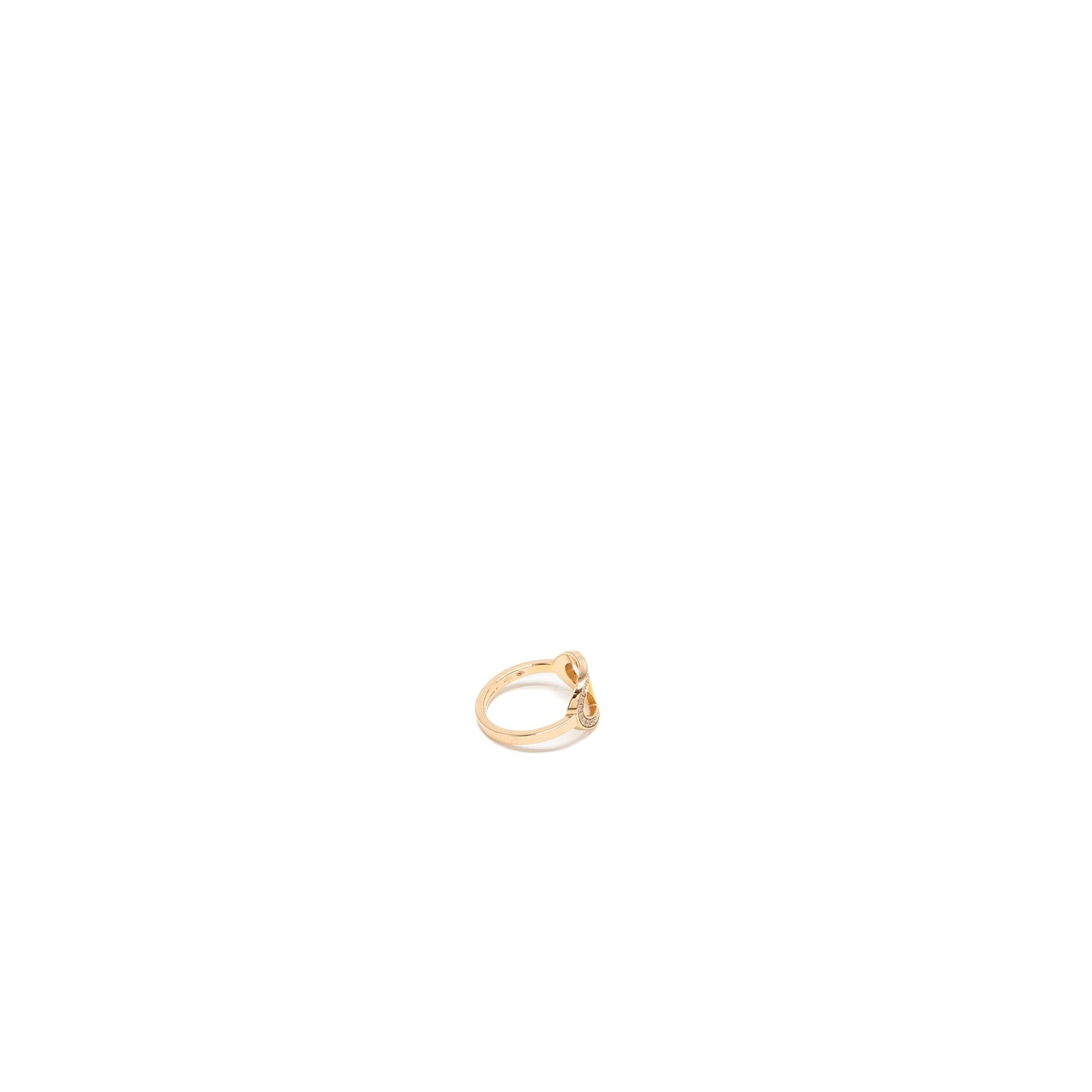 Hermes Size 50 Chaine d'ancre Contour Ring, Medium Model Rose Gold,Diamonds