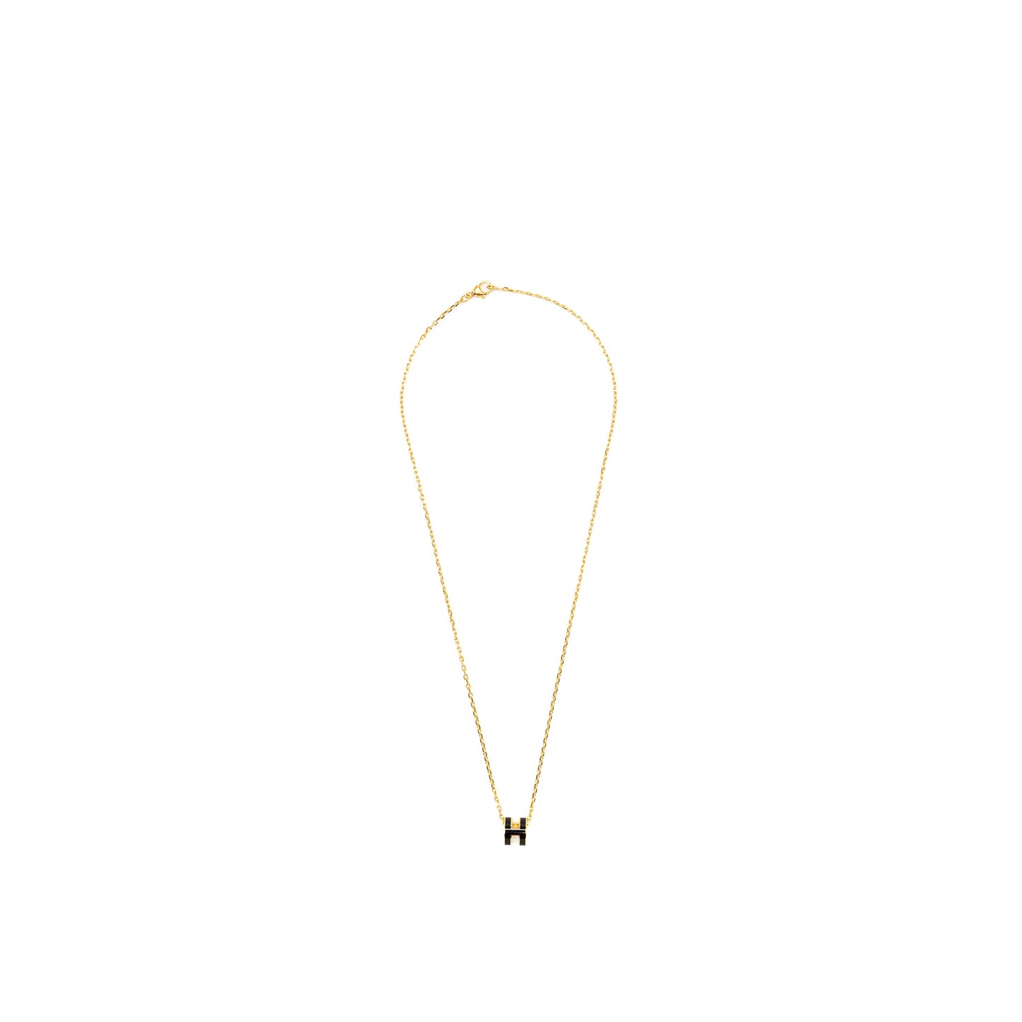 Hermes Mini Pop H Pendant Black GHW
