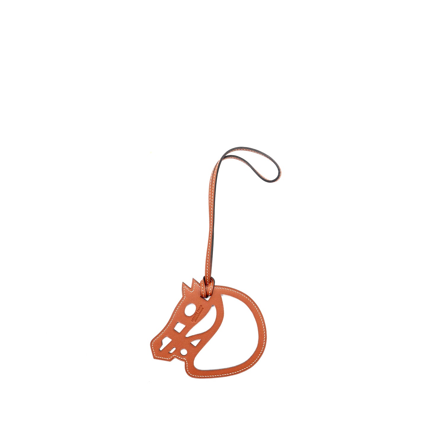 Hermes Horse Head Leather Bag Charm Brown