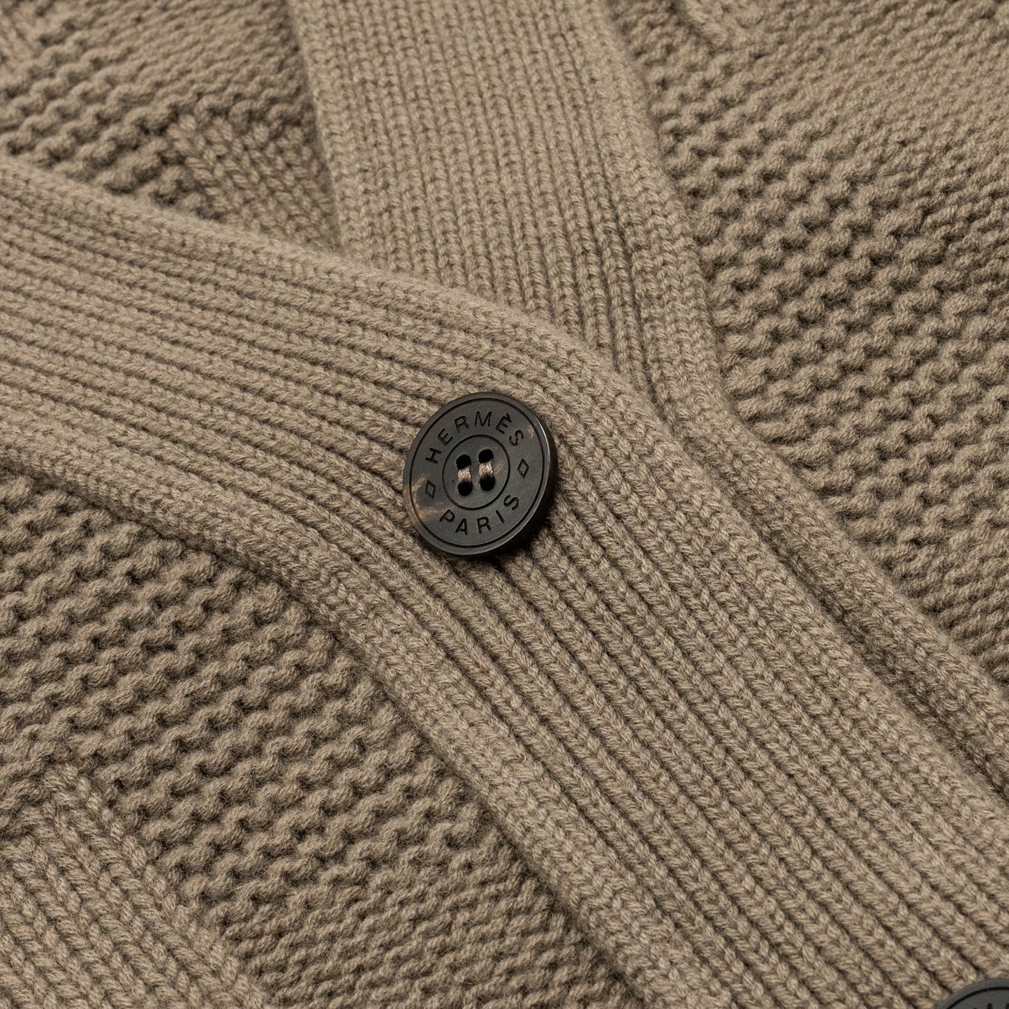 Hermes size 34 cardigan virgin wool gris etoupe