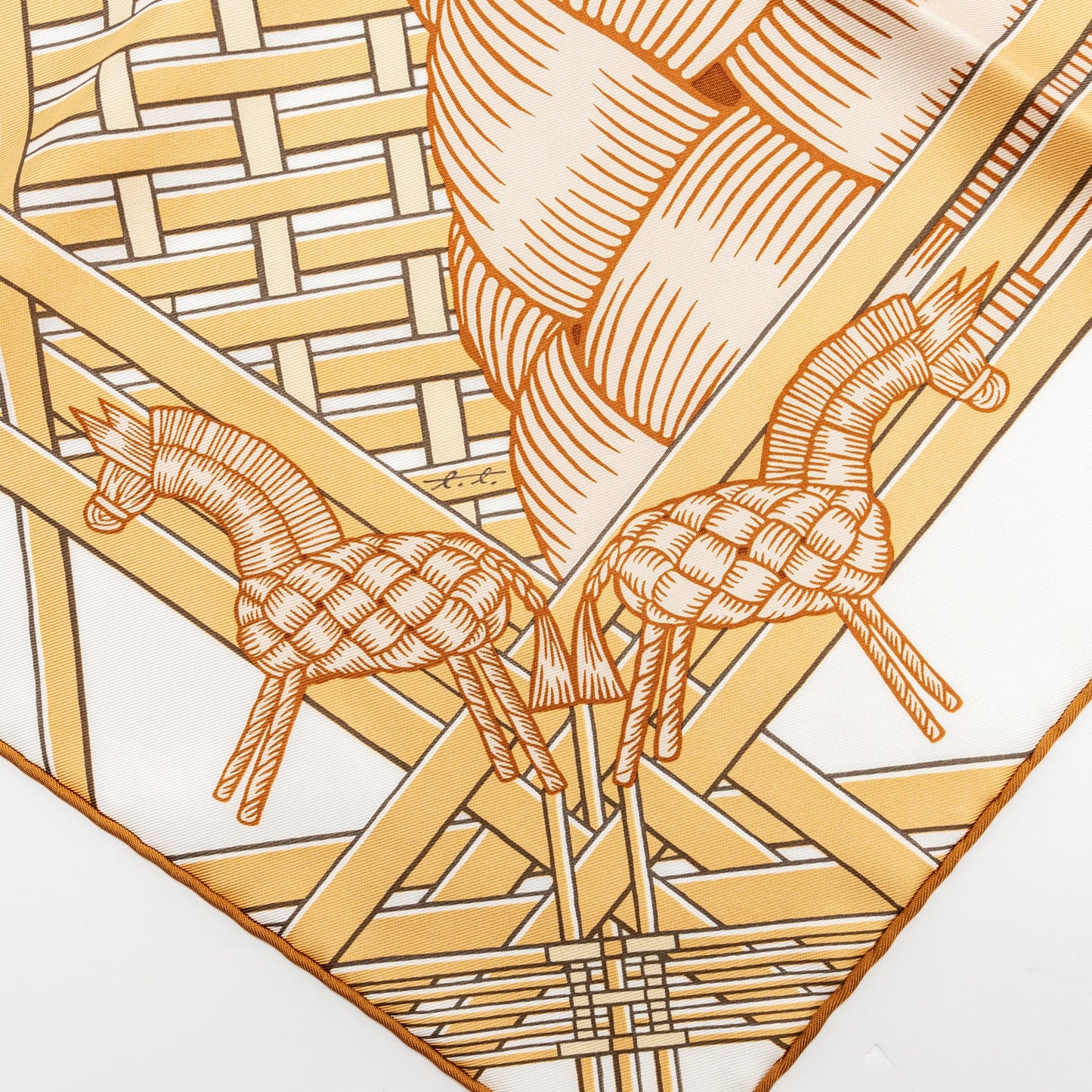 Hermes 90cm Silk Scarf Masan Masan Multicolour