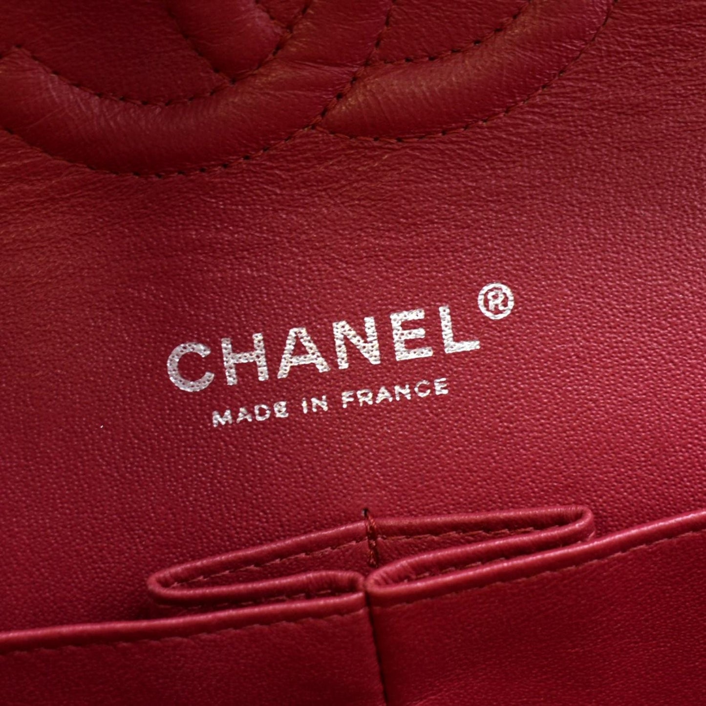 CHANEL Classic Medium Double Flap Quilted Leather Shoulder Bag Red