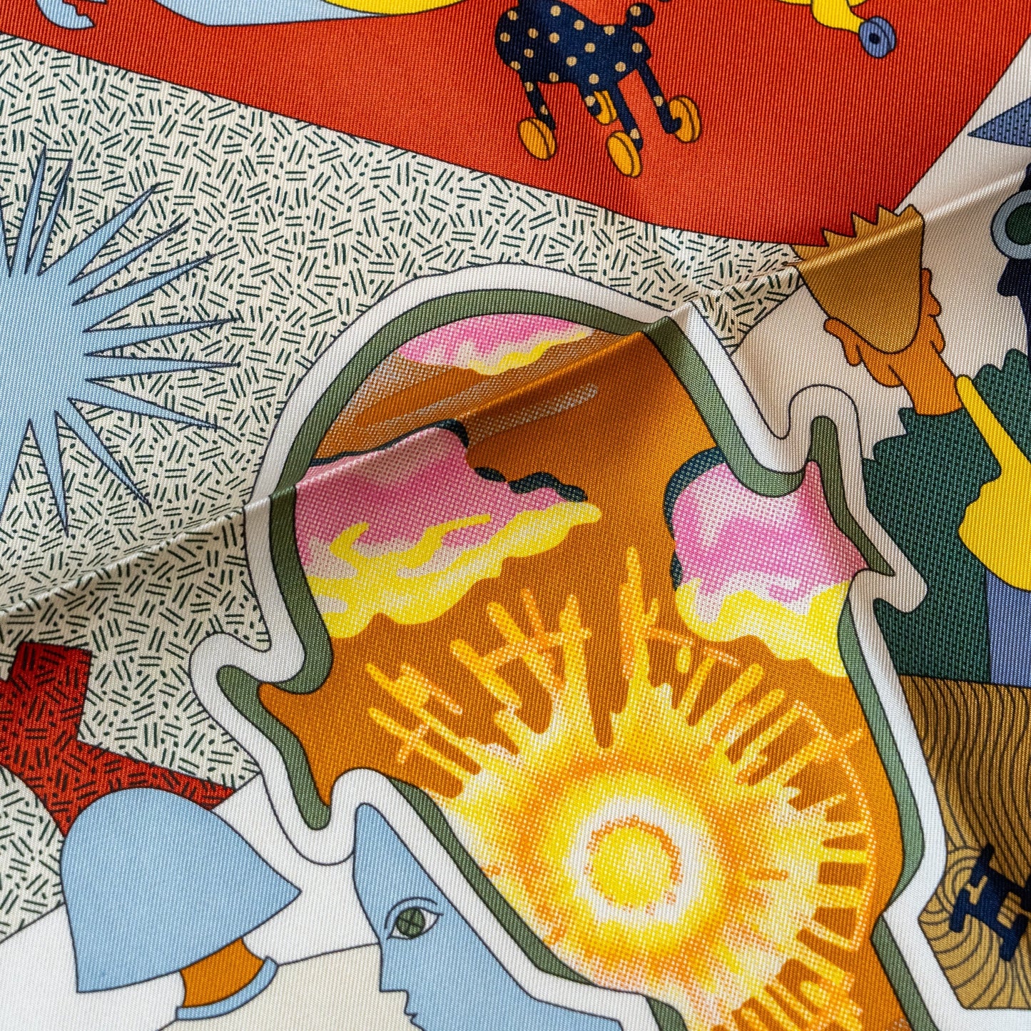 Hermes 90*90cm Silk Scarf Ca Decoiffei Multicolour