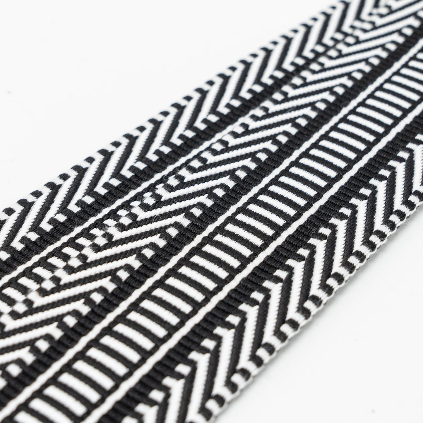 Hermes 50mm Sangle Cavale Bag Strap Swift/Canvas Black/White GHW Stamp B
