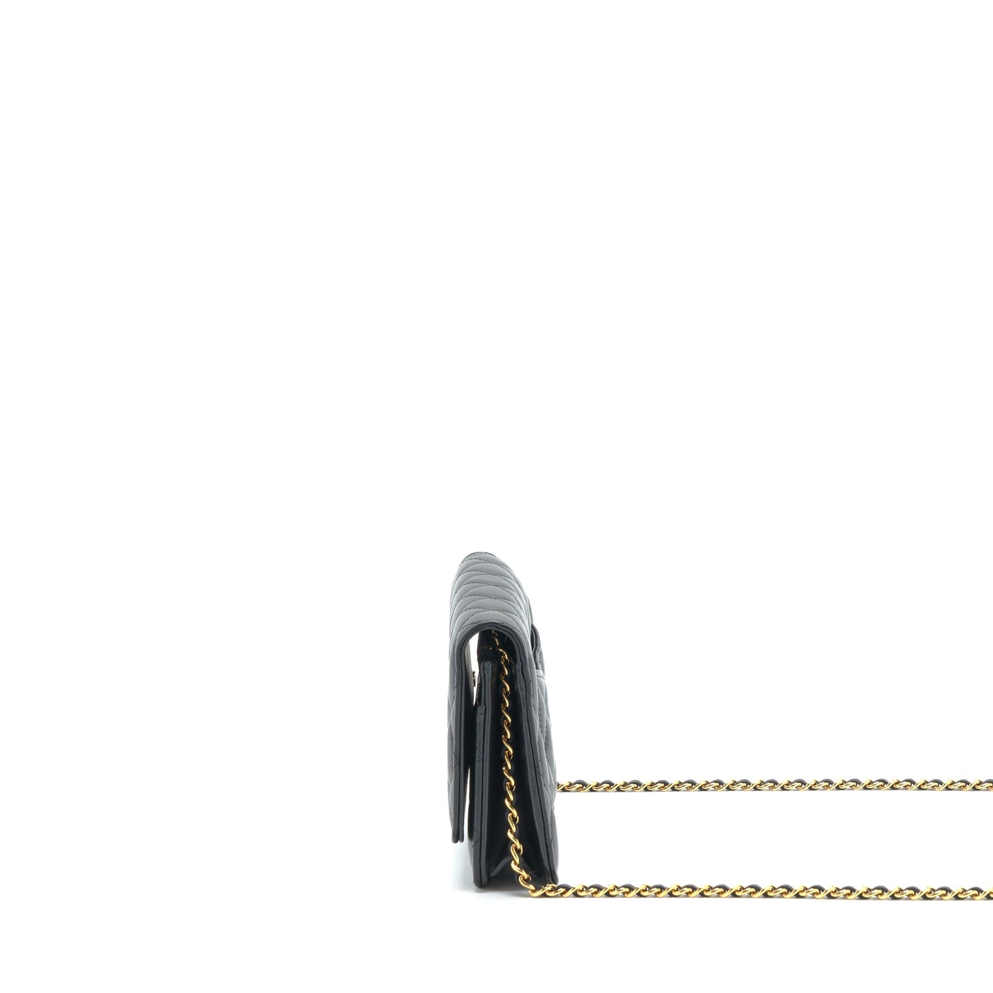 Chanel Classic Wallet On Chains Lambskin Black GHW(Microchip)