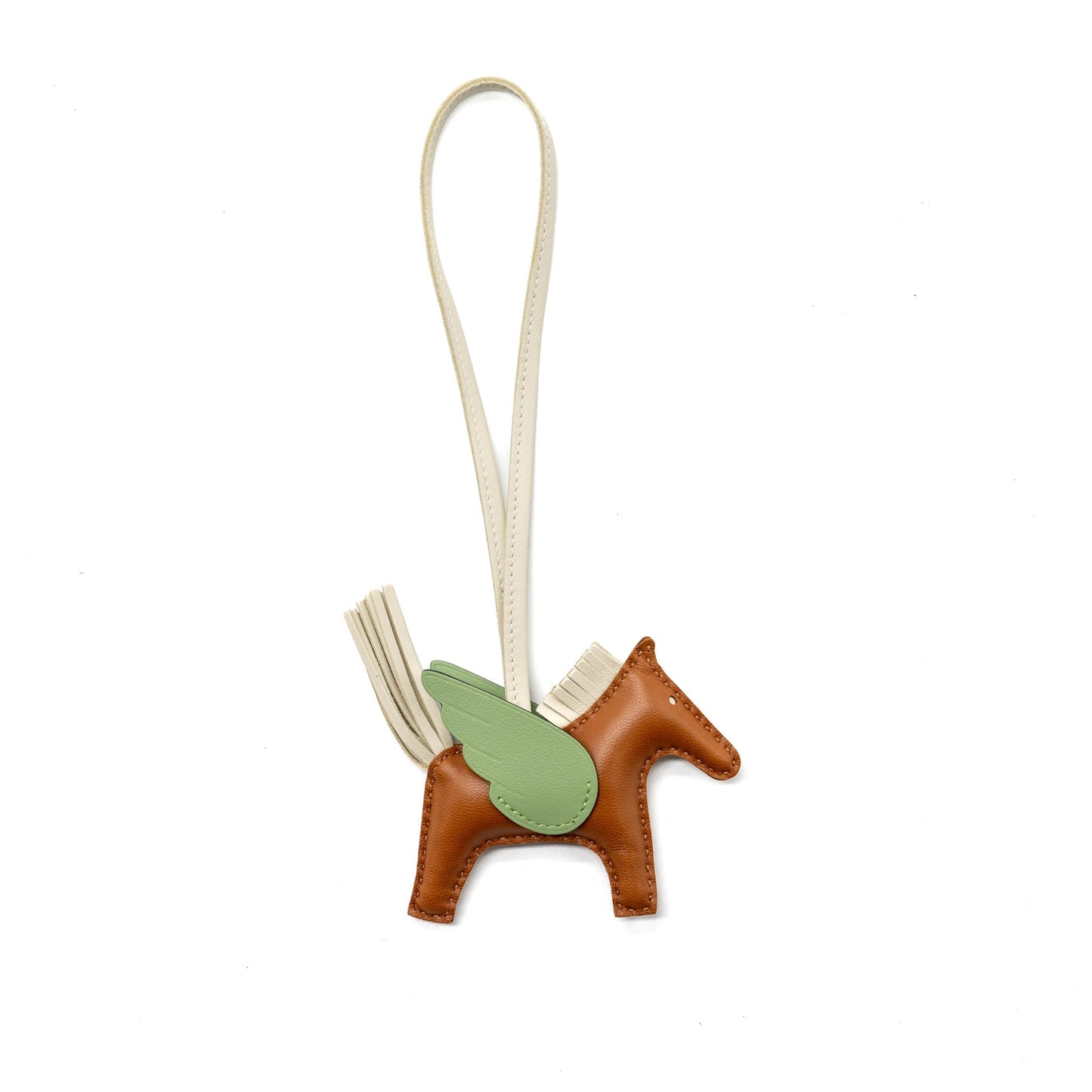 Hermes rodeo pegase pm bag charm gold / craie / vert criquet Stamp B