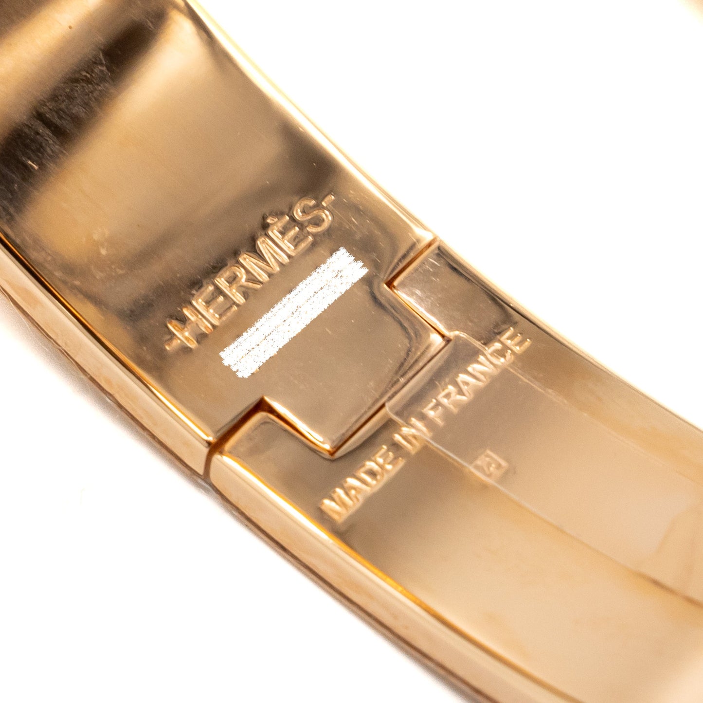 Hermes size PM Clic H bracelet blanc RGHW