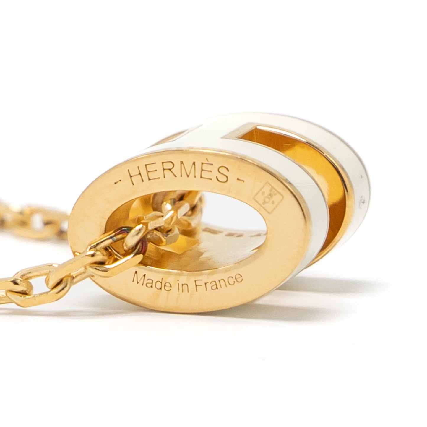 Hermes mini pop h pendant Blanc GHW