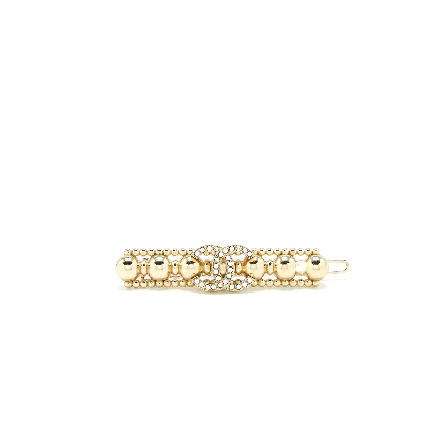 Chanel CC Logo Hair Clip Light Gold Tone