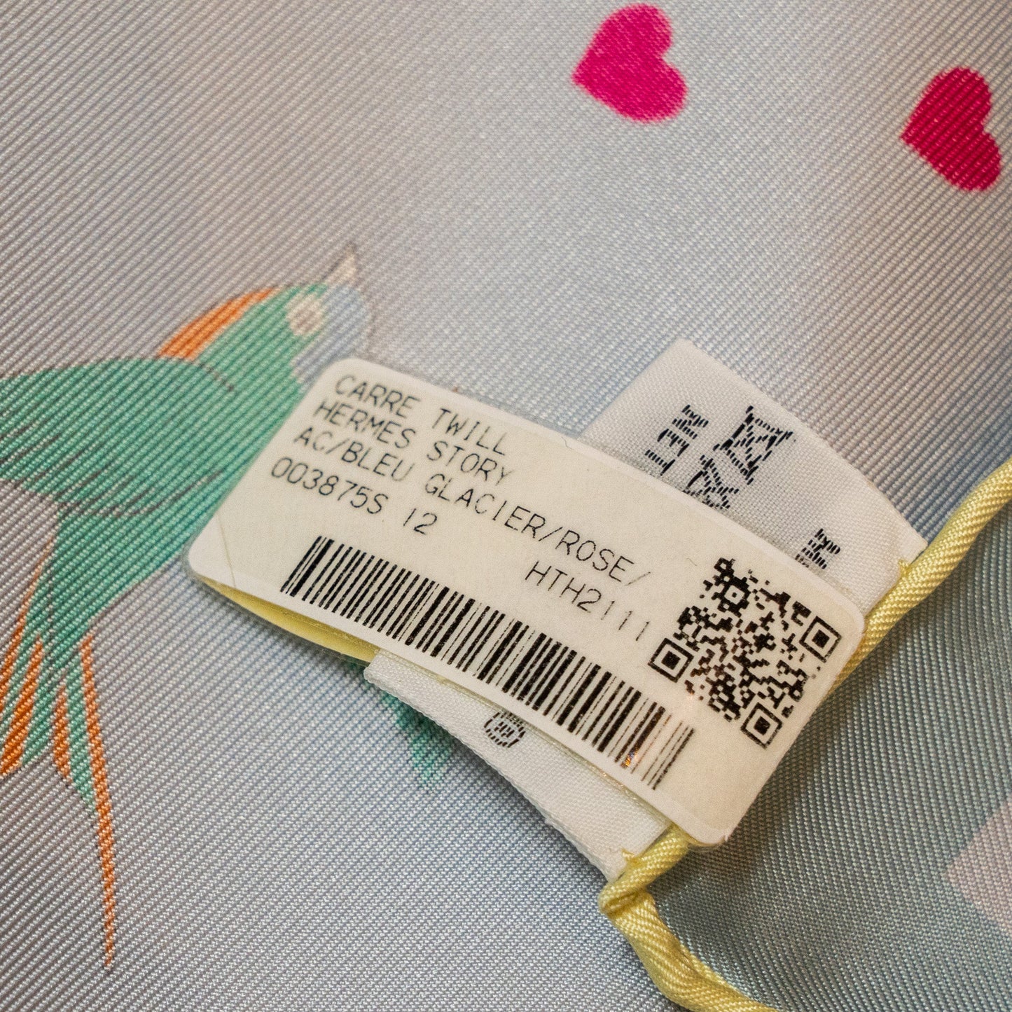 Hermes 90*90cm Silk Scarf Hermes Story Blue Glacier/Rose/Multicolour