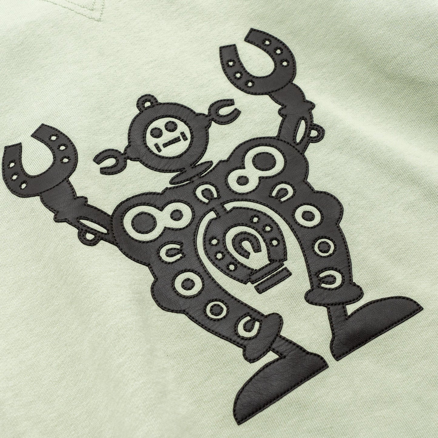 Hermes Size L Robert Sweatshirt with leather Light Green