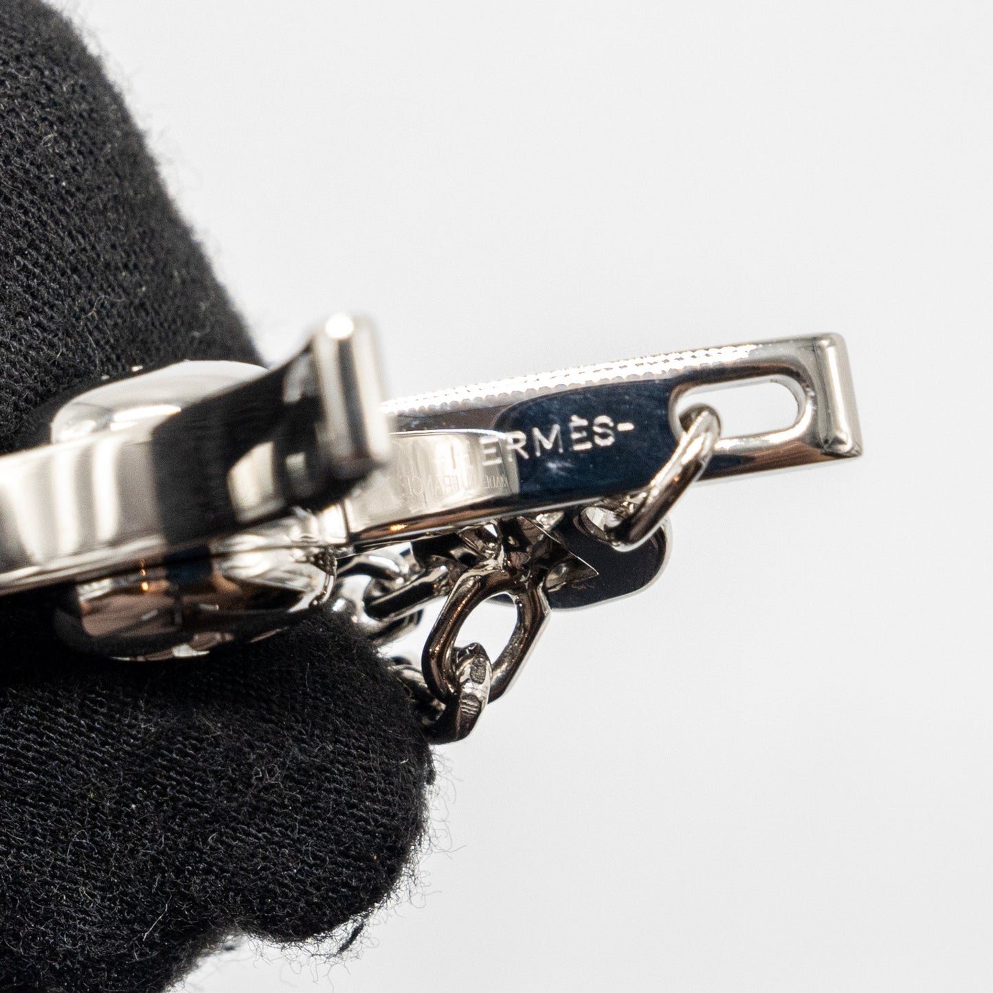Hermes Filou Glove Clip Silver Tone