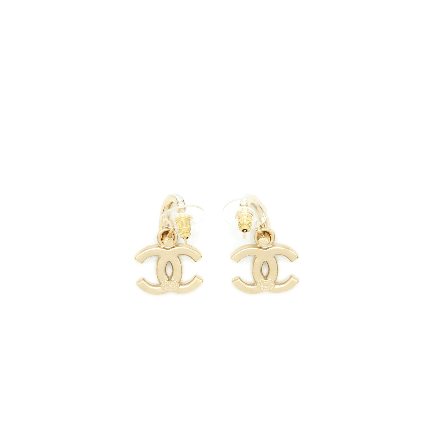 Chanel CC logo With Pearl Drop Earrings GHW