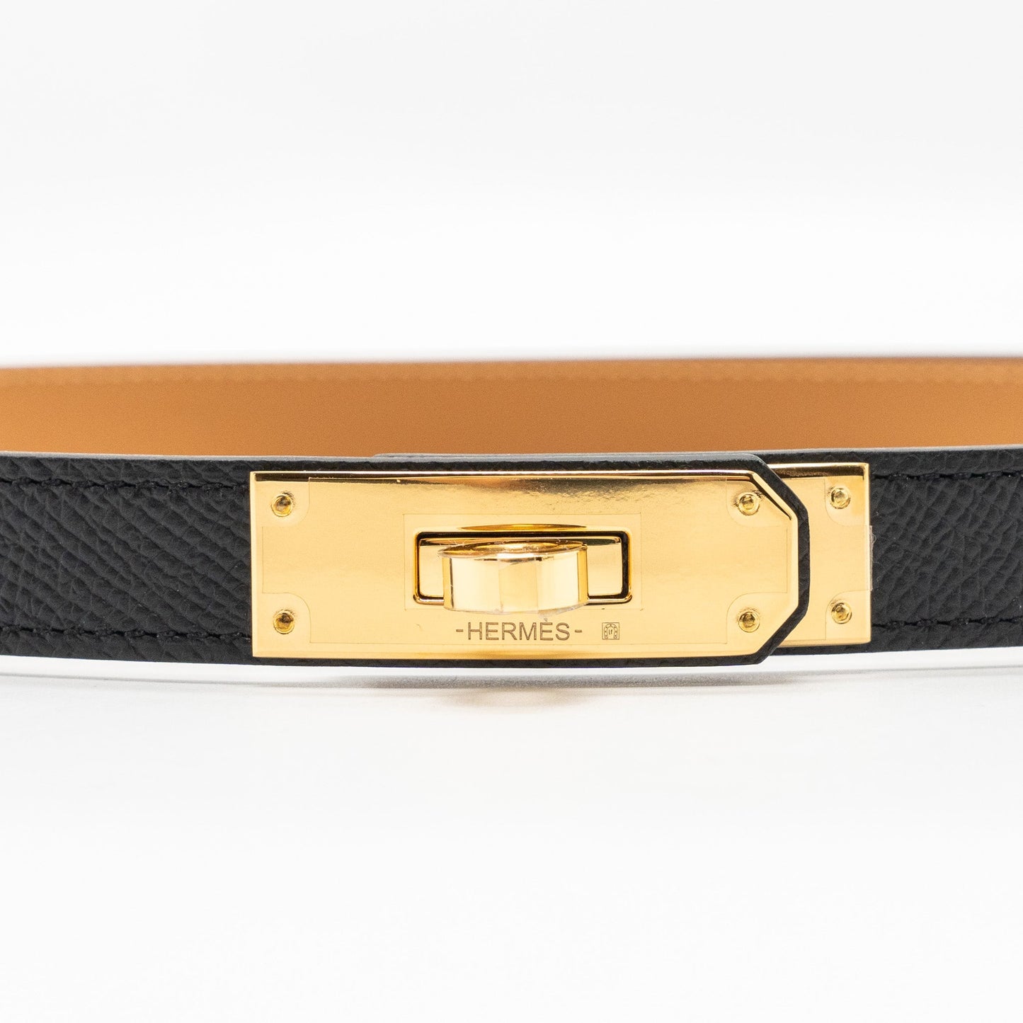 Hermes classic Kelly bet epsom black GHW stamp B