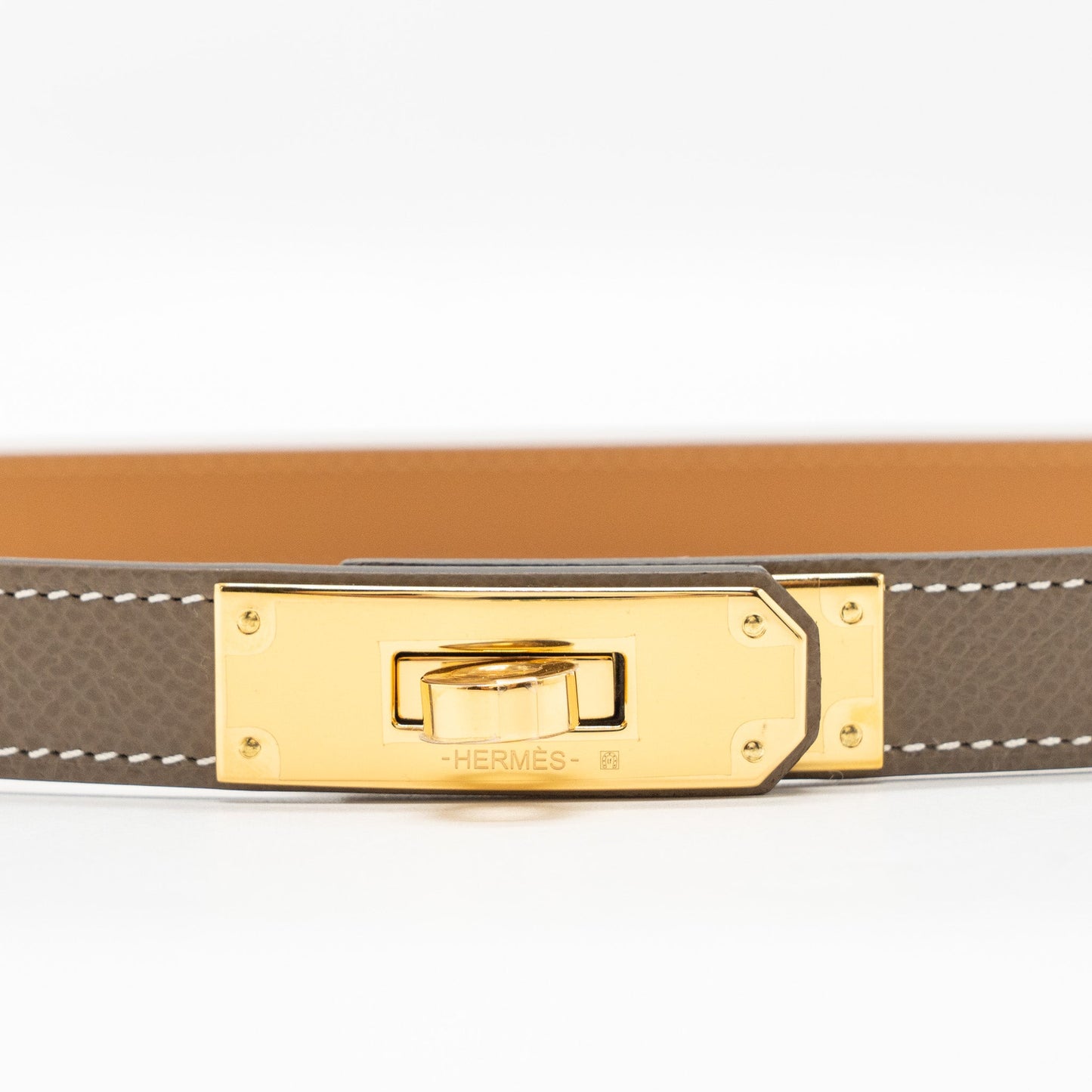 Hermes classic Kelly belt epsom etoupe GHW Stamp B
