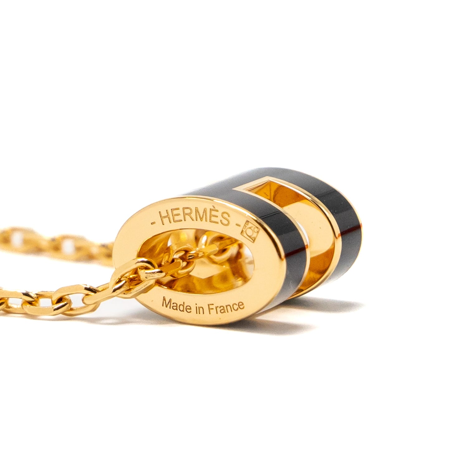 Hermes Mini Pop H Pendant Black GHW