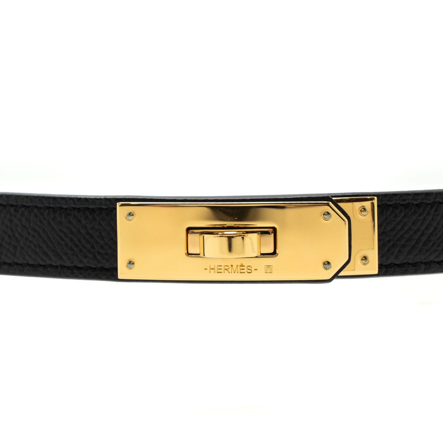 Hermes Kelly Pocket 18 Belt Epsom Black GHW Stamp U