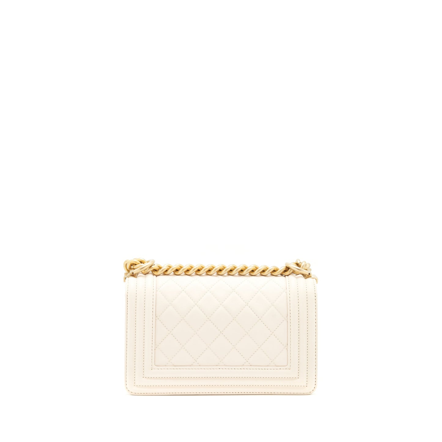 Chanel Small Boy Chanel Calfskin white GHW