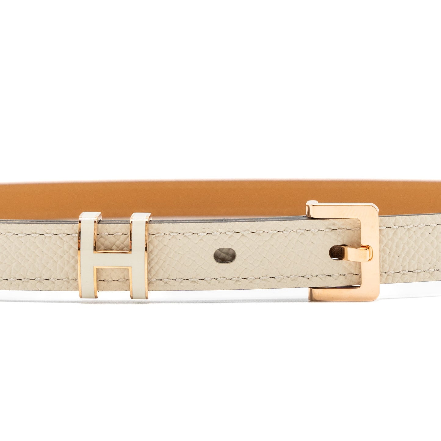 Hermes Size 85 Pop H 15 Belt Epsom Craie RGHW Stamp U