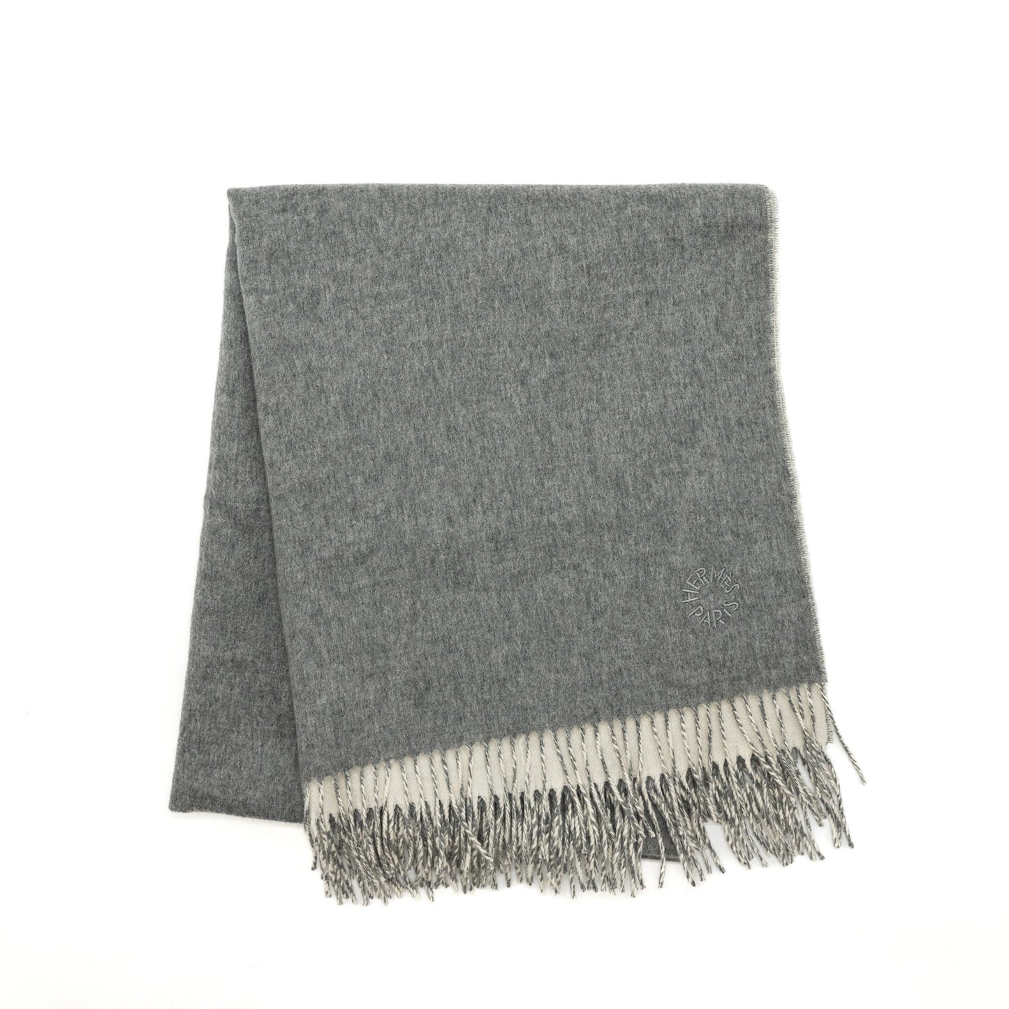 Hermes 70*175cm Double Face Scarf Cashmere Grey