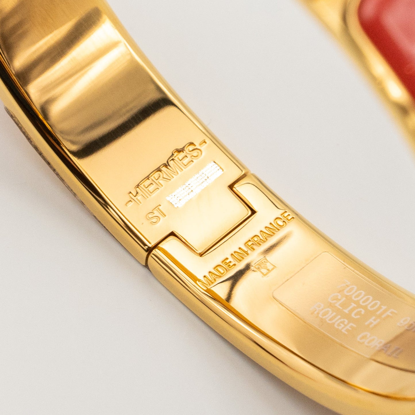 Hermes size ST clic H bracelet rouge corail GHW