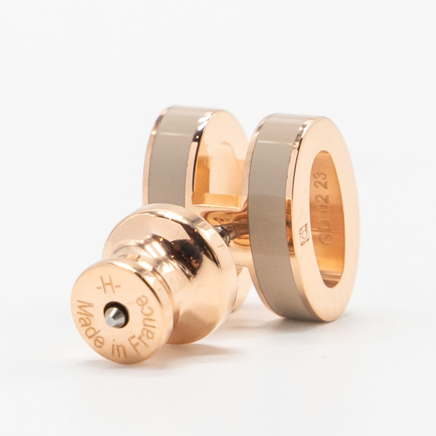Hermes Mini Pop H Earrings Marron Glace RGHW