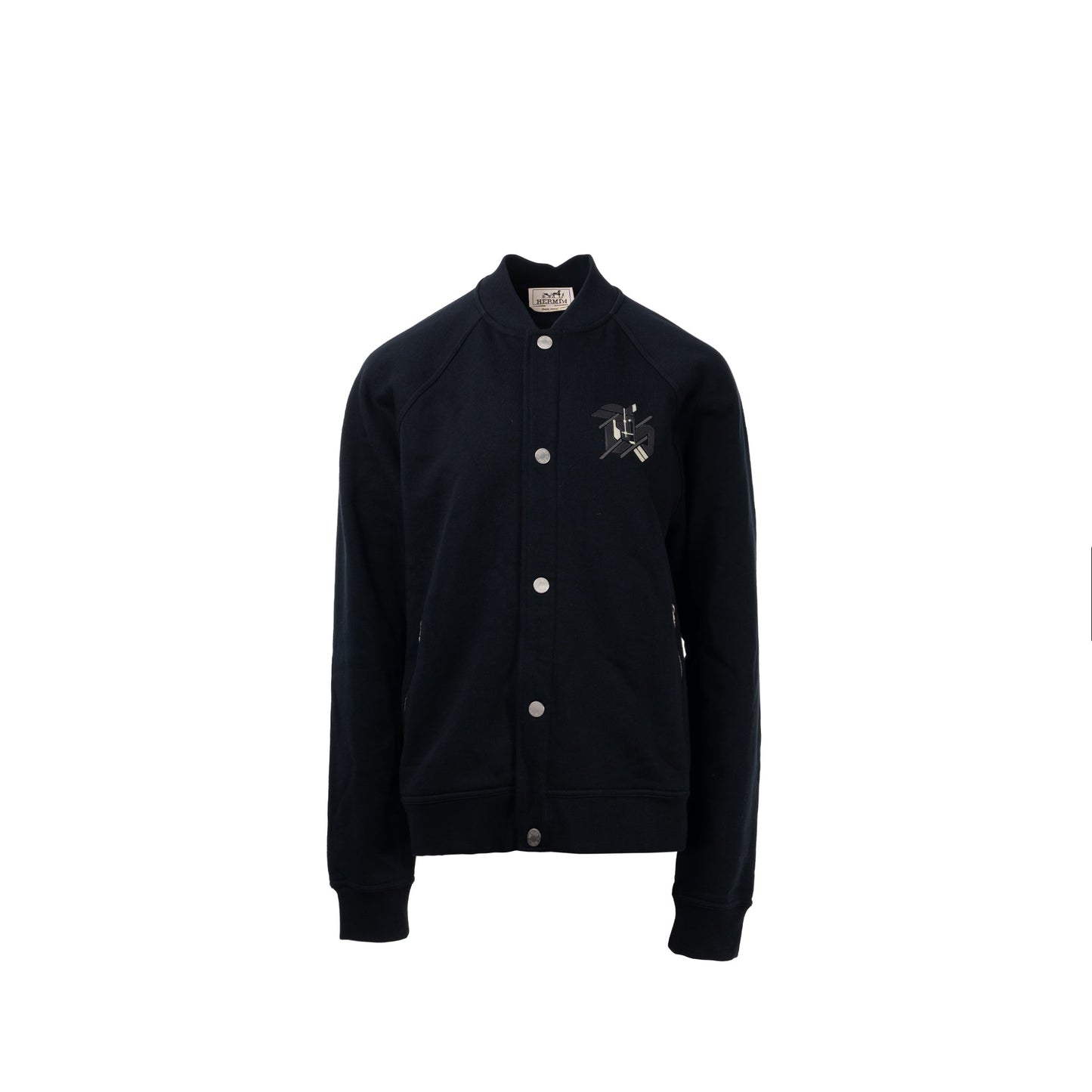 Hermes size M Patch Cuir Jacket Cotton Marine