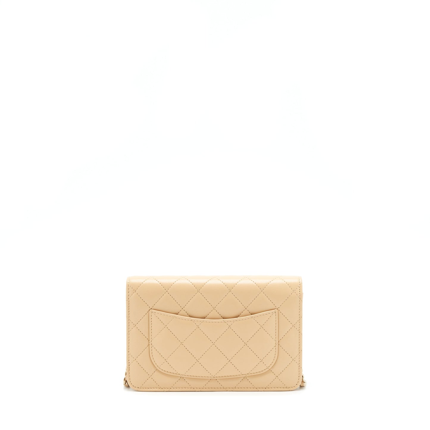 Chanel Classic Wallet On Chain Lambskin Beige LGHW(Microchip)