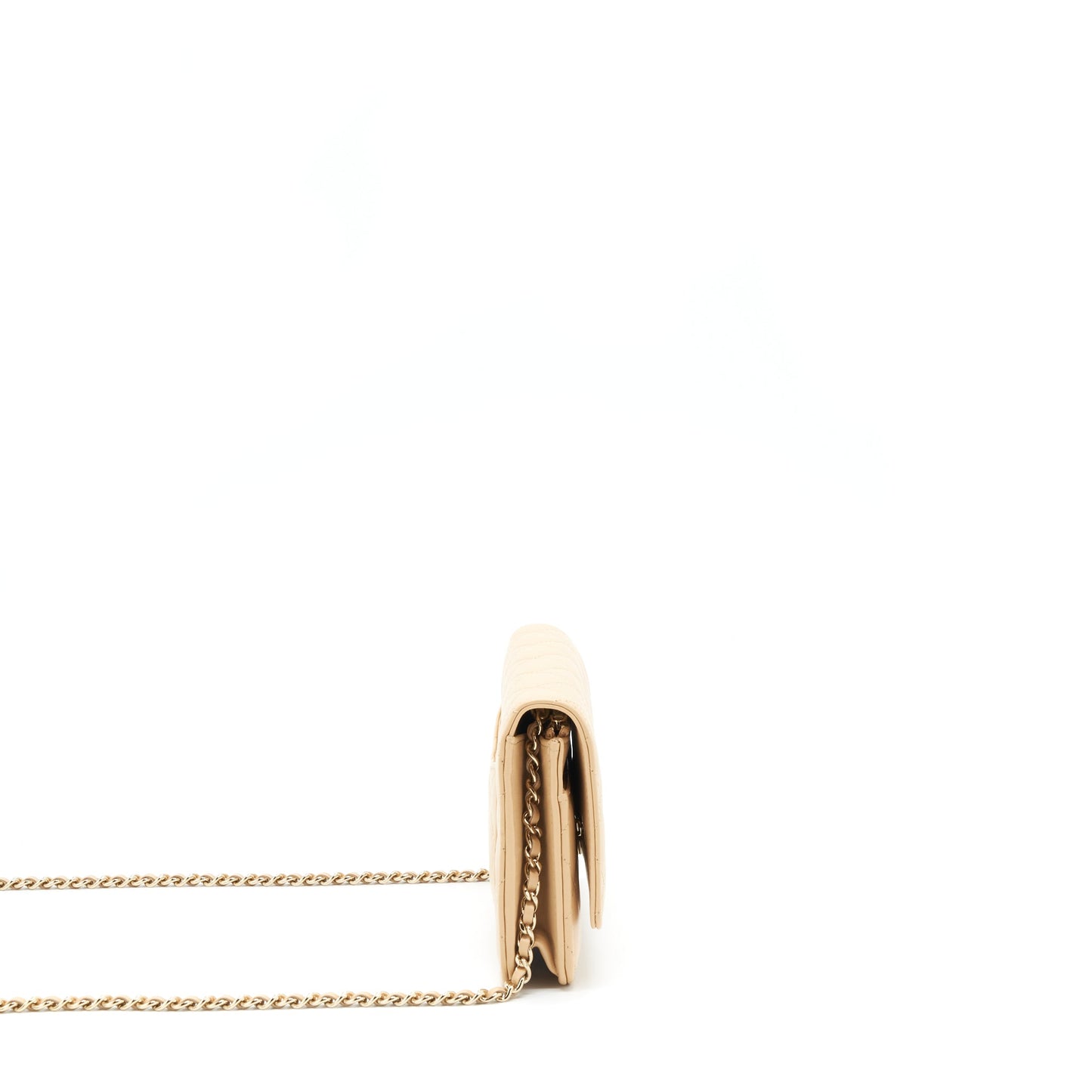 Chanel Classic Wallet On Chain Lambskin Beige LGHW(Microchip)