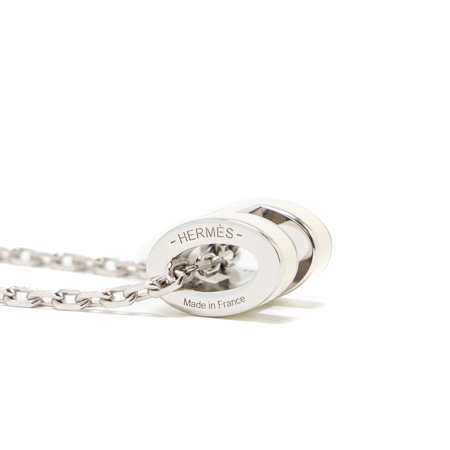 Hermes mini pop H pendant White SHW