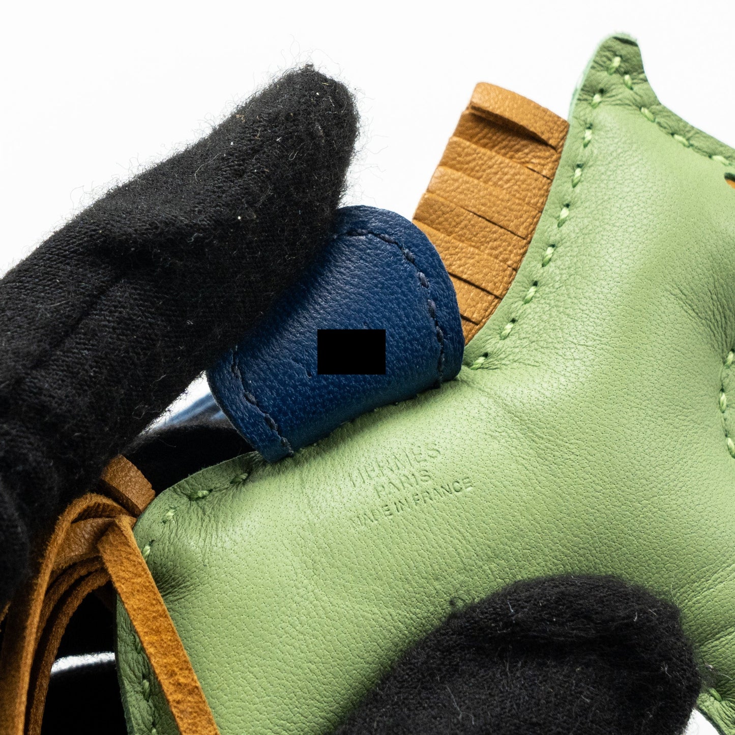 Hermes Rodeo PM Bag Charm Vert Criquet/Sesame/Blue Malte Stamp Y