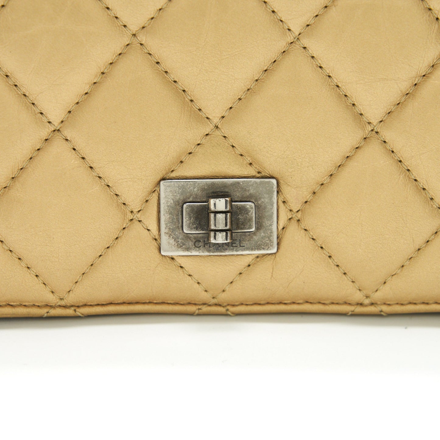 Chanel Quilted 2.55 Wallet Calfskin Gold Ruthenium Sliver Hardware