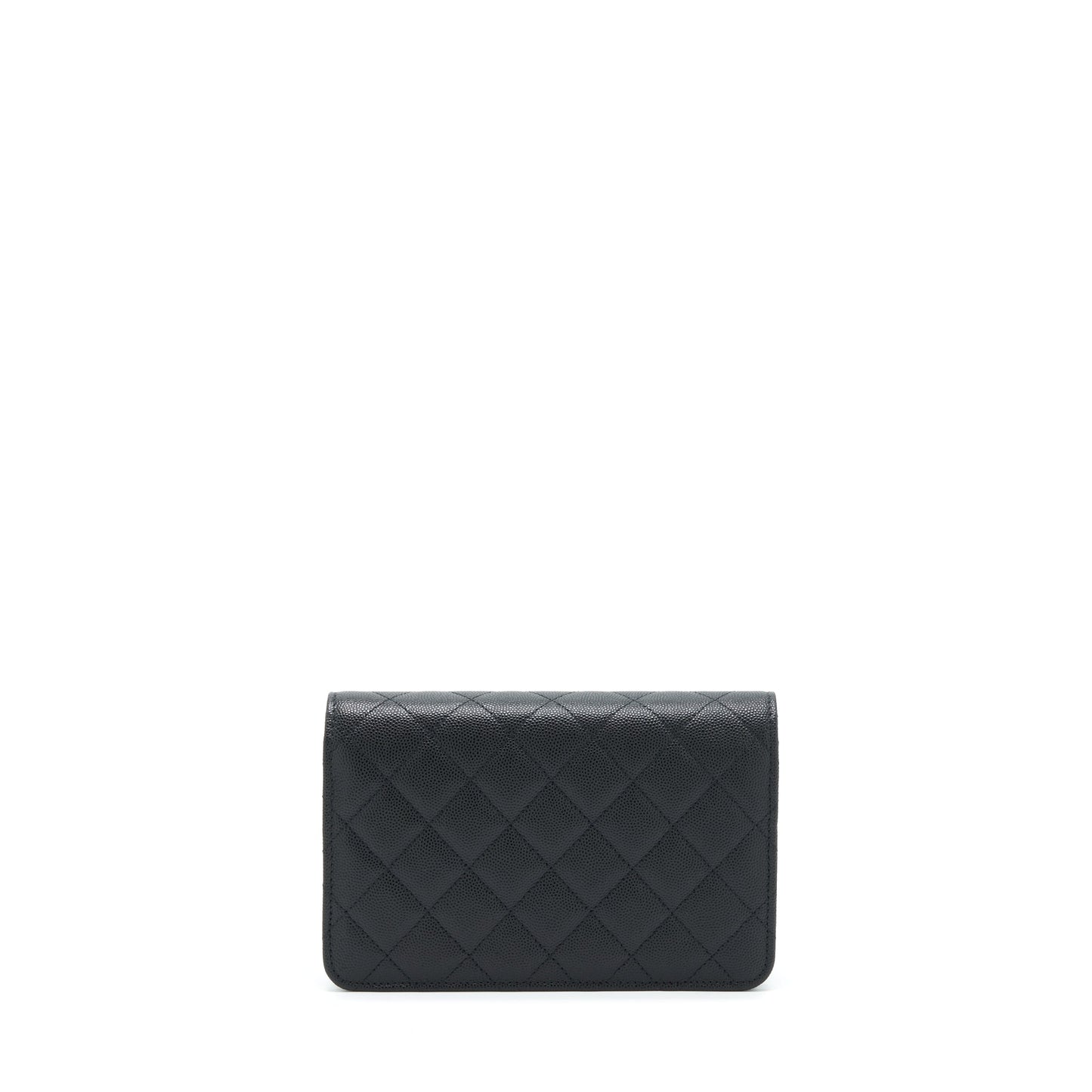 Chanel 22S Detailed Logo Wallet On Chain Caviar Black LGHW (Microchip)
