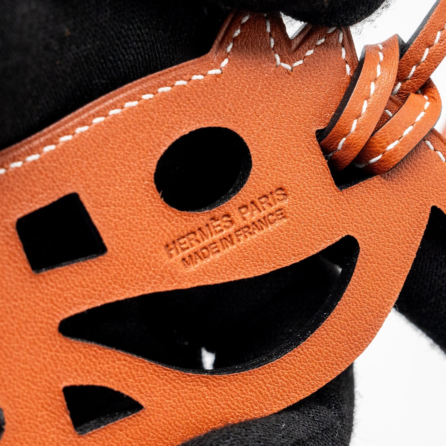 Hermes Horse Head Leather Bag Charm Brown