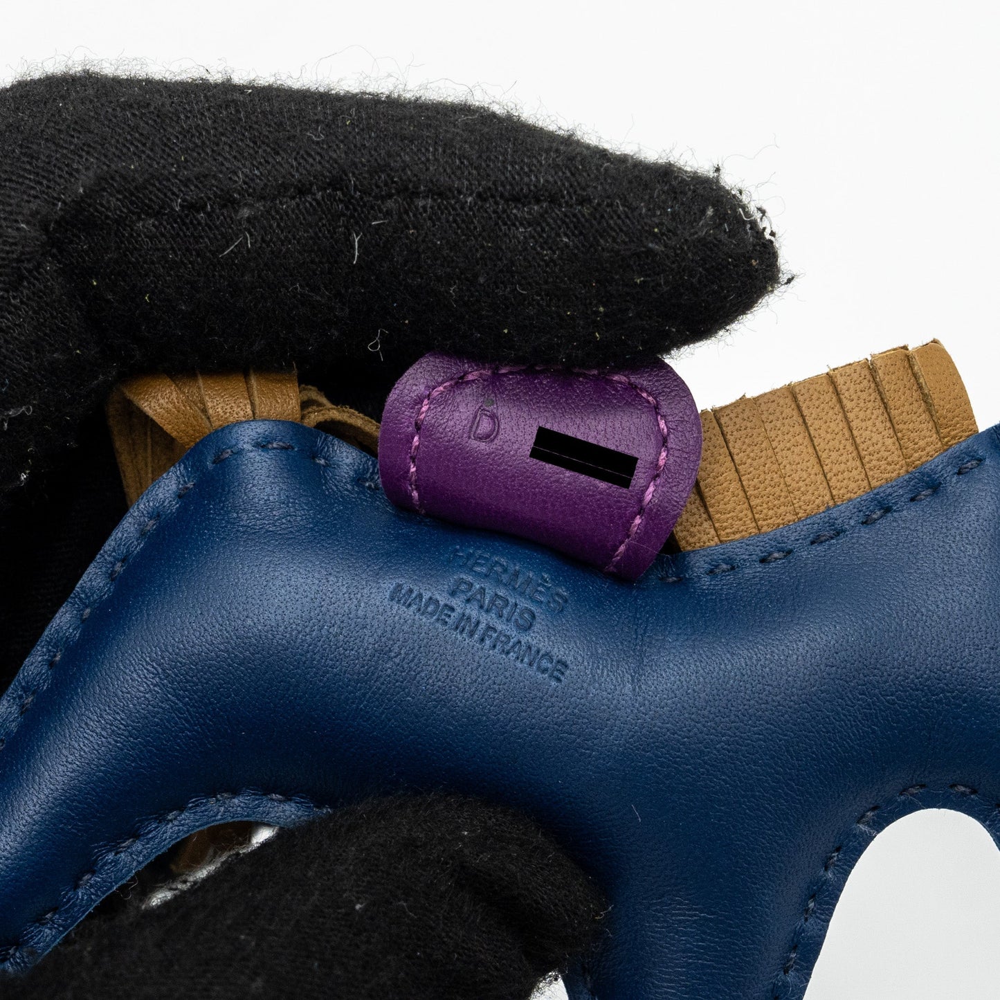 Hermes rodeo pm bag charm Bleu De Malte / violet/ kraft stamp D