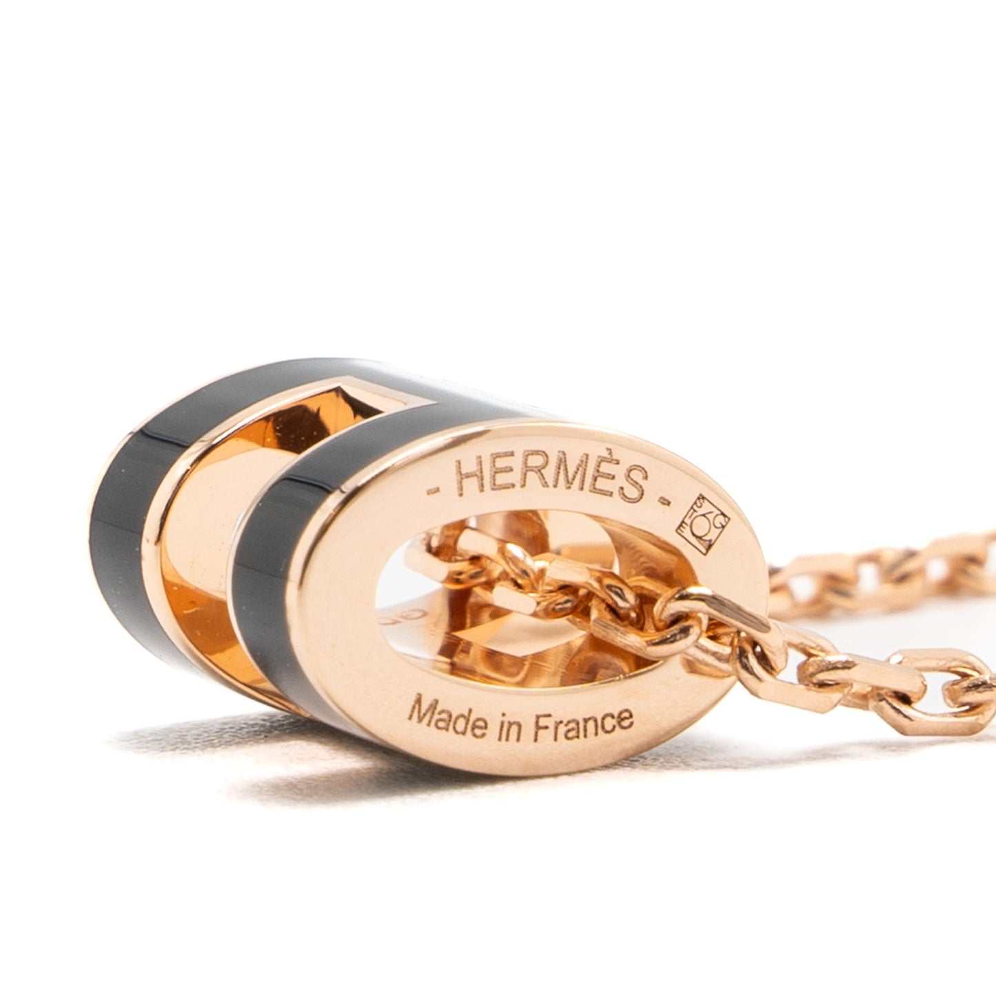 Hermes mini pop H pendant black RGHW
