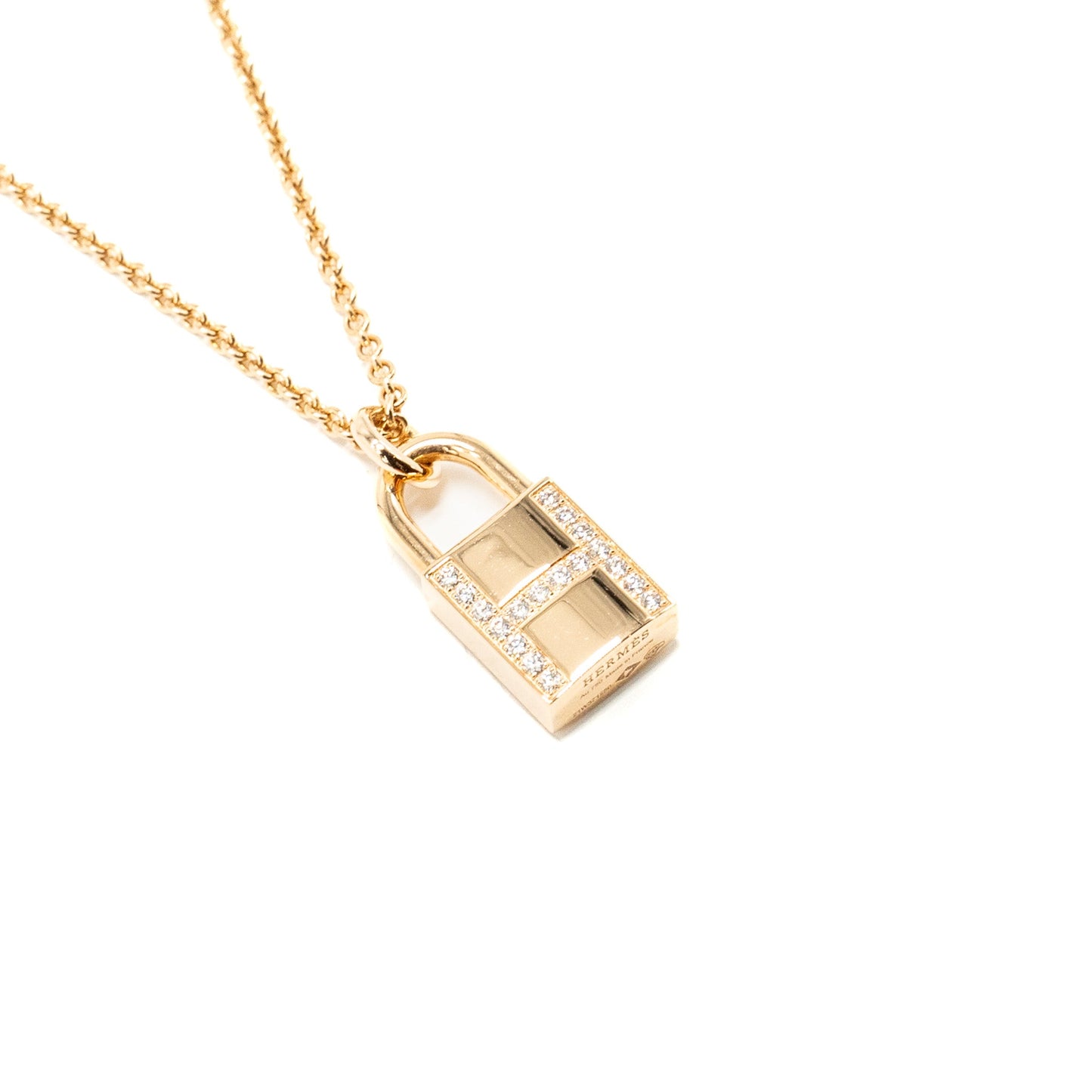Hermes Kelly Cadenas Pendant Rose Gold, Diamonds