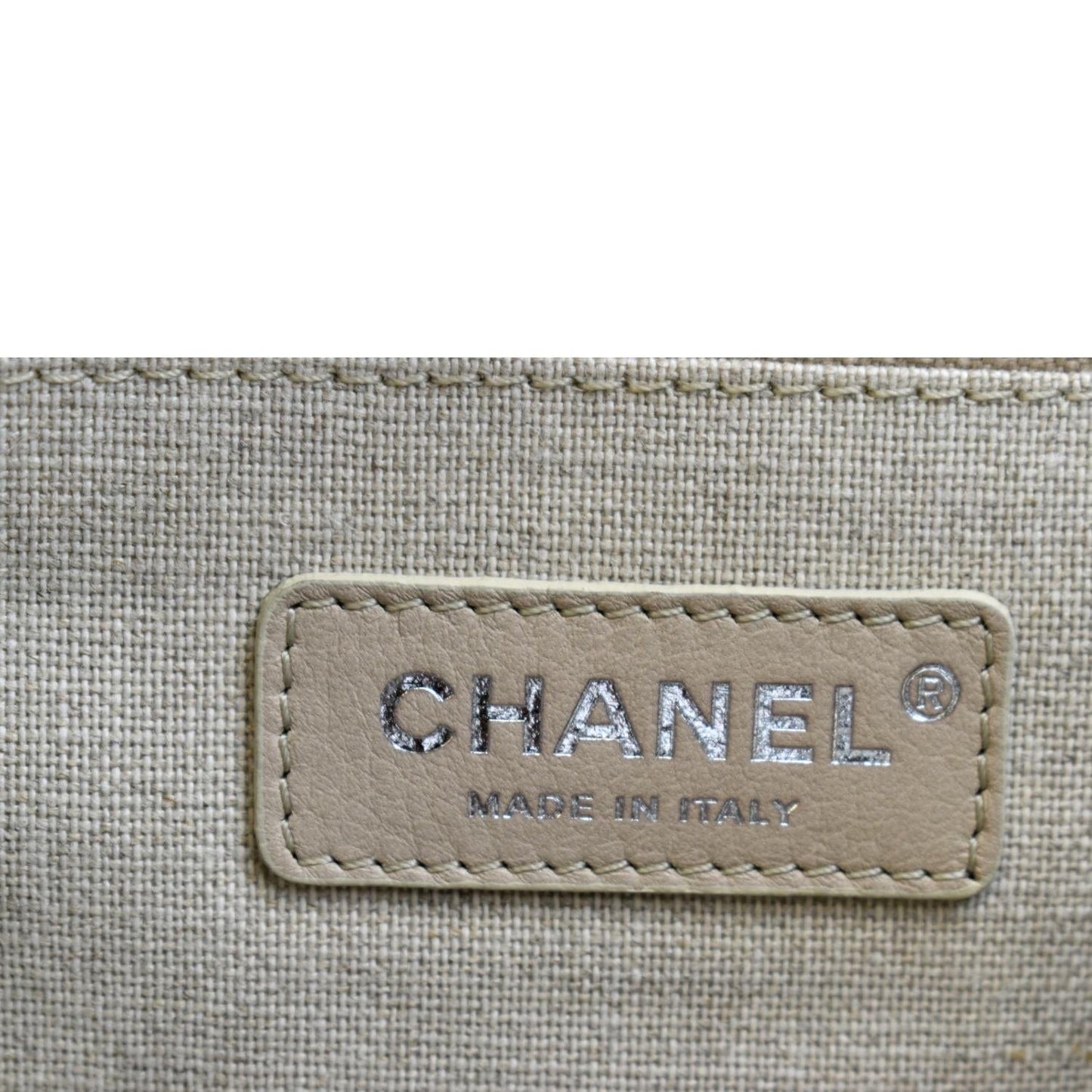 CHANEL Deauville Small Canvas Leather Tote Bag Dark Blue