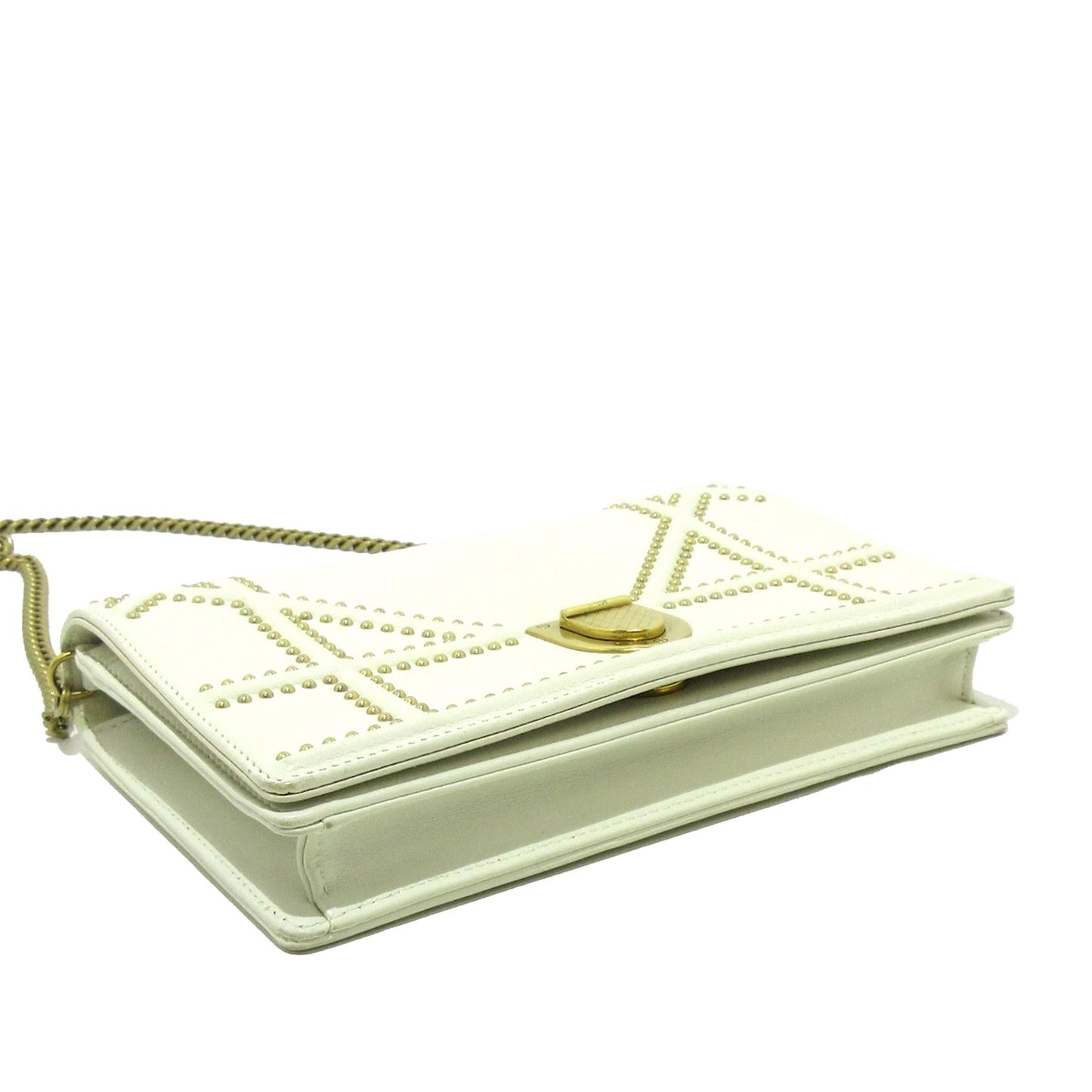 Dior Calfskin Studded Diorama Wallet on Chain (SHG-nJ2Okp)