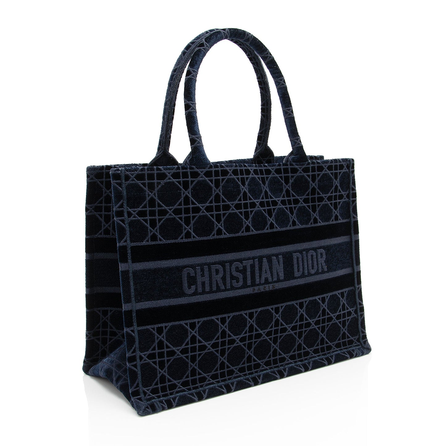 Dior Velvet Cannage Medium Book Tote (SHF-4XXPop)